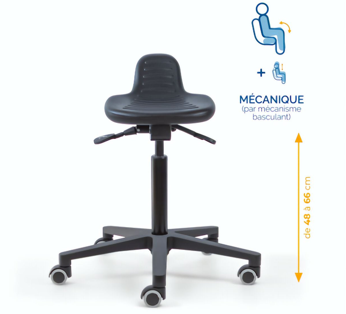 Assis-debout; chaise; chaise atelier; siège atelier